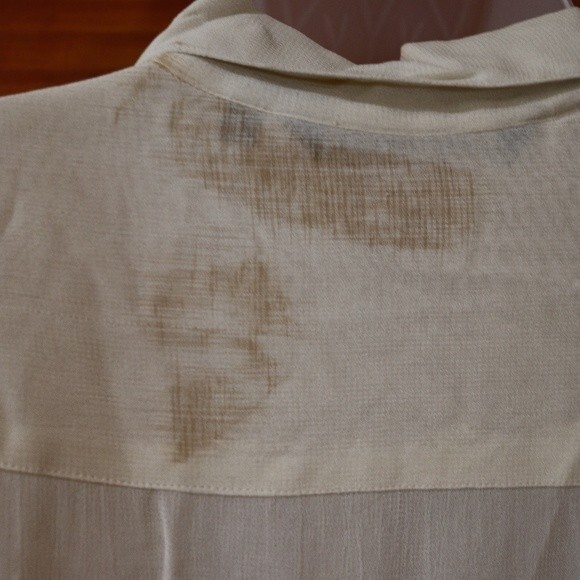 Vintage French Connection Cream Eyelet Embroidered Button Down Blouse Medium - Picture 7 of 14